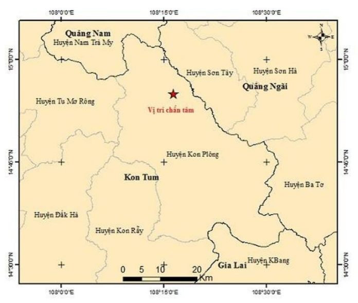 Liên tiếp ghi nhận 3 trận động đất tại Kon Tum