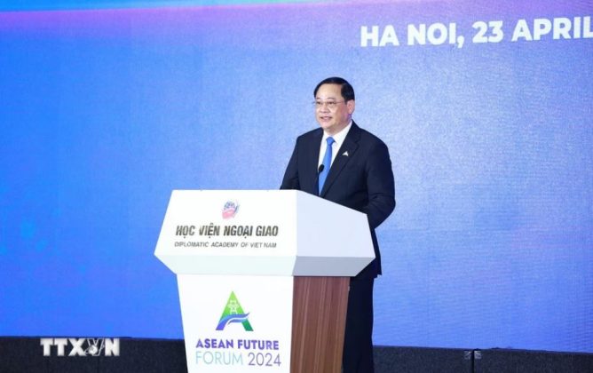 Thủ tướng Lào Sonexay Siphandone phát biểu tại Diễn đàn Tương lai ASEAN 2024.
