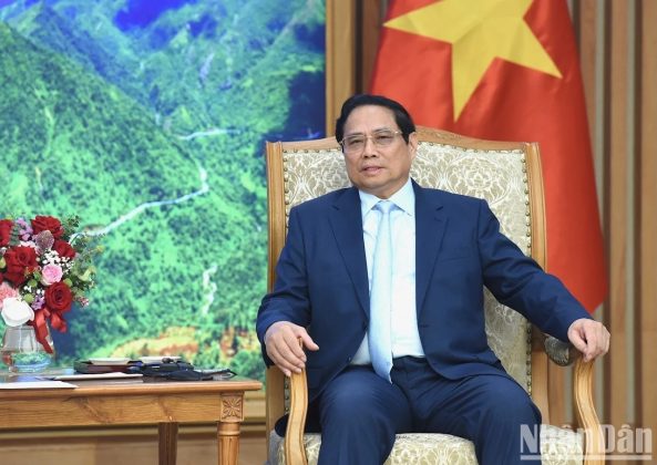 Thủ tướng Phạm Minh Ch&iacute;nh ph&aacute;t biểu tại buổi Tổng Gi&aacute;m mục Paul Richard Gallagher, Bộ trưởng Ngoại giao T&ograve;a th&aacute;nh Vatican