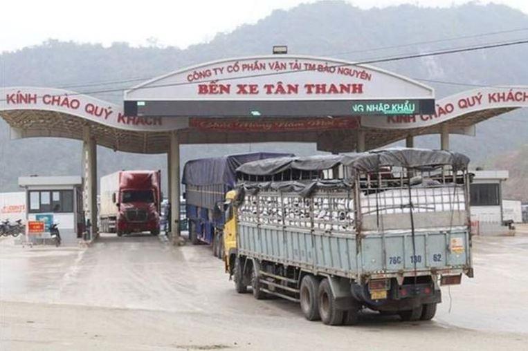 Bến bãi thuộc cửa khẩu Tân Thanh, tỉnh Lạng Sơn.
