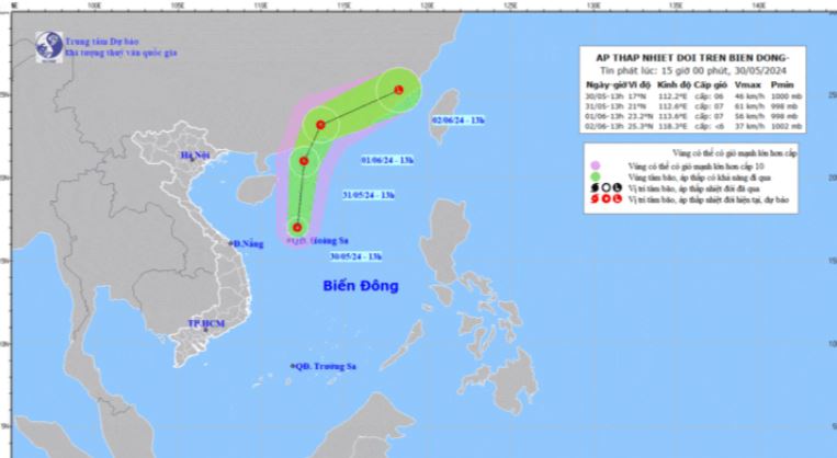 Duong di cua ATND dau tien tren Bien Dong trong mua bao lu nam 2024 min - Dự báo thời tiết 10 ngày từ đêm 30/5 đến 9/6 và tin ATNĐ trên Biển Đông mới nhất