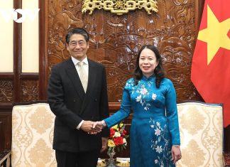 Quyền Chủ tịch nước Võ Thị Ánh Xuân tiếp Đại sứ Nhật Bản trình Quốc thư Quyền Chủ tịch nước Võ Thị Ánh Xuân tiếp Đại sứ Nhật Bản trình Quốc thư