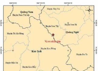 Quảng Ngãi: Huyện Sơn Tây xảy ra động đất 2.8 độ richter