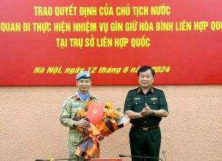 Chủ tịch nước cử sĩ quan Quân đội làm nhiệm vụ tại trụ sở Liên Hợp Quốc