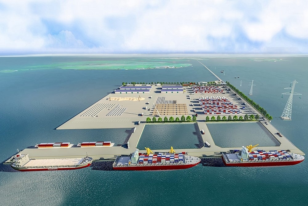 Phối cảnh Cảng tổng hợp Vạn Ninh (Móng Cái) sau khi hoàn thành đưa vào sử dụng sẽ góp phần hoàn thiện đồng bộ hệ thống kết cấu hạ tầng và dịch vụ cảng biển Quảng Ninh, thúc đẩy hoạt động logistics, xuất nhập khẩu, giao thương quốc tế, nhất là giao thương hàng hóa bằng đường biển giữa khu vực ASEAN với Đông Bắc Á. 