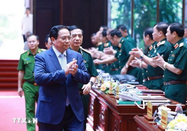 Thủ tướng Phạm Minh Ch&iacute;nh dự Hội nghị Qu&acirc;n ch&iacute;nh to&agrave;n qu&acirc;n 6 th&aacute;ng đầu năm 2024.