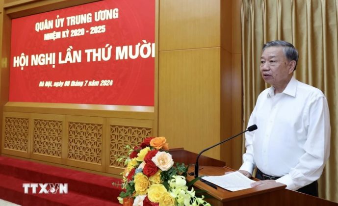 Chủ tịch nước T&ocirc; L&acirc;m ph&aacute;t biểu.