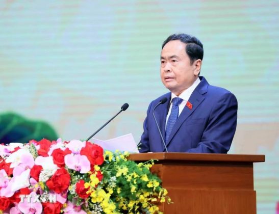 Chủ tịch Quốc hội Trần Thanh Mẫn ph&aacute;t biểu chỉ đạo. (Ảnh: An Đăng/TTXVN)