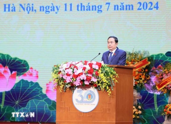 Chủ tịch Quốc hội Trần Thanh Mẫn ph&aacute;t biểu chỉ đạo. (Ảnh: An Đăng/TTXVN)