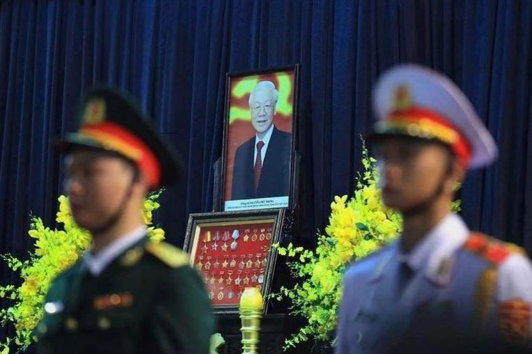 Di ảnh Tổng Bí thư Nguyễn Phú Trọng tại nhà tang lễ quốc gia 