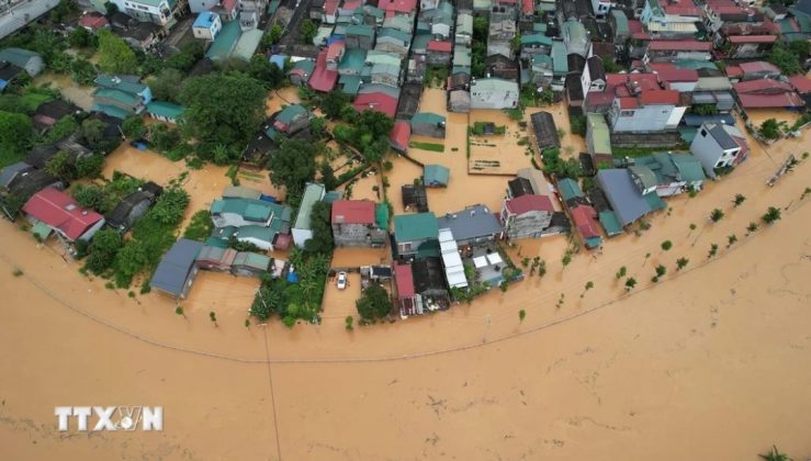 Mưa lớn g&acirc;y ngập lụt tại huyện H&ograve;a An v&agrave; th&agrave;nh phố Cao Bằng