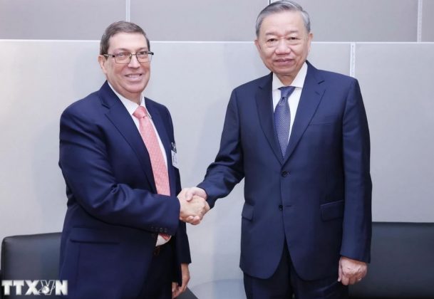 Tổng B&iacute; thư, Chủ tịch nước T&ocirc; L&acirc;m tiếp Bộ trưởng Ngoại giao Cuba Bruno Rodriguez.