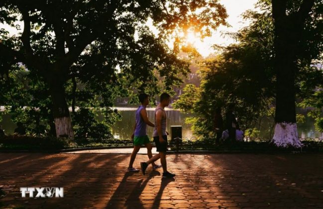 Nắng chiều Thu v&agrave;ng như r&oacute;t mật.