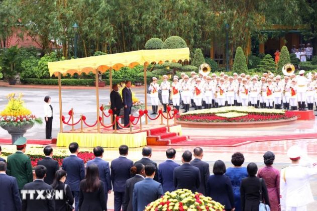 4 1 631x420 - Tổng Bí thư, Chủ tịch nước Tô Lâm chủ trì Lễ đón Tổng thống Mozambique