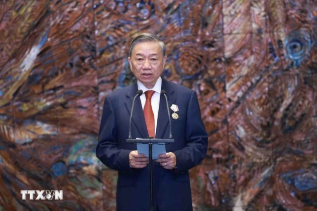 Tổng B&iacute; thư, Chủ tịch nước T&ocirc; L&acirc;m ph&aacute;t biểu.