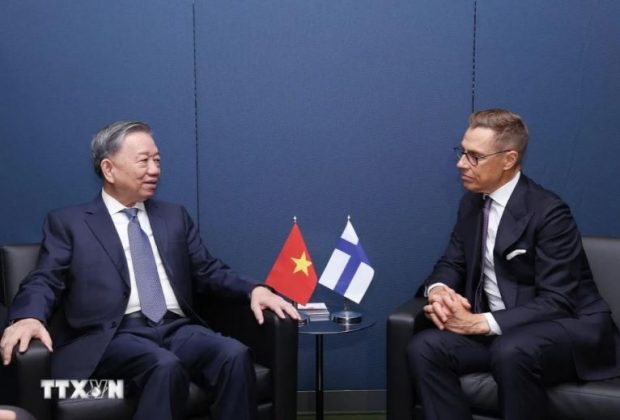 Tổng B&iacute; thư, Chủ tịch nước T&ocirc; L&acirc;m gặp Tổng thống Phần Lan Alexander Stubb tại New York (Hoa Kỳ), s&aacute;ng 24/9/2024 (giờ địa phương).