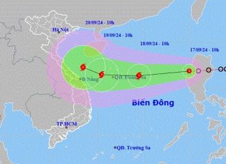 Áp thấp nhiệt đới giật cấp 9 đã tiến vào Bắc Biển Đông