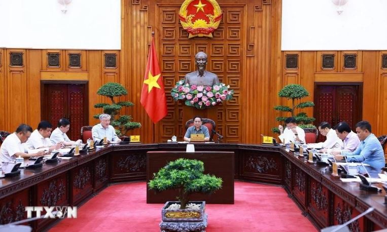 Thủ tướng Phạm Minh Chính chủ trì cuộc họp giữa Thường trực Chính phủ với Thường trực Tiểu ban Kinh tế-Xã hội. 