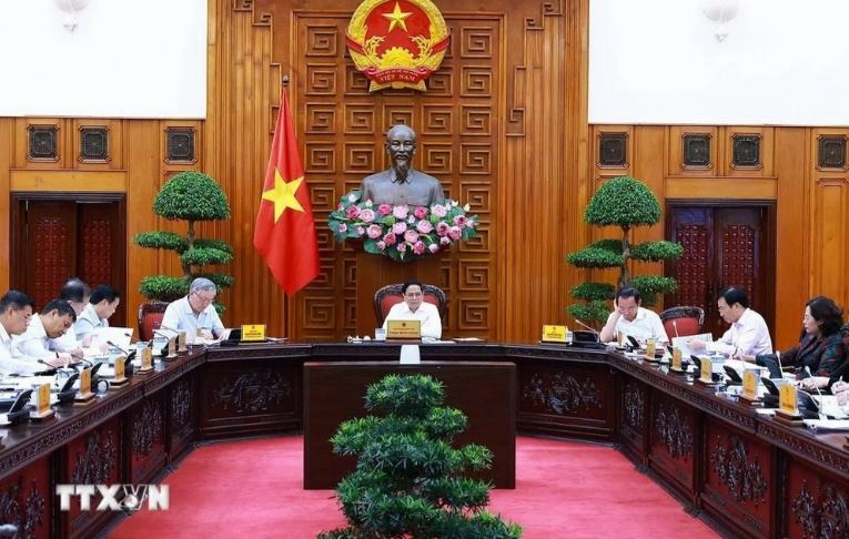Thủ tướng Phạm Minh Chính phát biểu tại cuộc họp. 