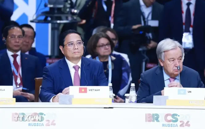 Thủ tướng dự Phi&ecirc;n to&agrave;n thể Hội nghị c&aacute;c Nh&agrave; l&atilde;nh đạo Nh&oacute;m BRICS mở rộng