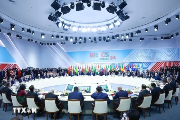 Phi&ecirc;n to&agrave;n thể Hội nghị c&aacute;c Nh&agrave; l&atilde;nh đạo Nh&oacute;m BRICS mở rộng.