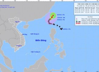 Bão số 5 di chuyển ra khỏi Biển Đông