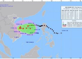 Bão số 6 (Trami) đang cách Đà Nẵng khoảng 510km về phía Đông Đông Bắc Bão số 6 (Trami) đang cách Đà Nẵng khoảng 510km về phía Đông Đông Bắc
