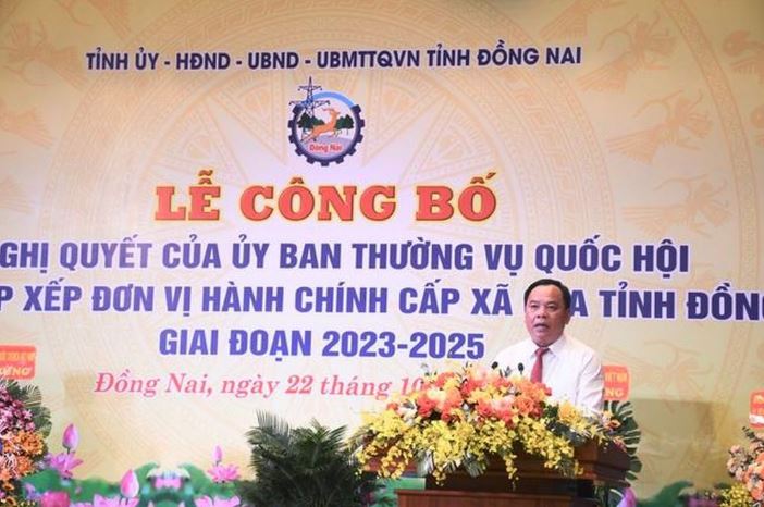 Chủ tịch UBND tỉnh Đồng Nai Võ Tấn Đức phát biểu tại hội nghị