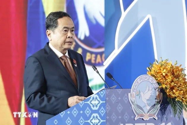 Chủ tịch Quốc hội Trần Thanh Mẫn ph&aacute;t biểu.