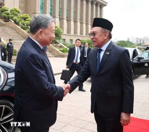 Lễ đ&oacute;n Tổng B&iacute; thư T&ocirc; L&acirc;m v&agrave; Phu nh&acirc;n thăm ch&iacute;nh thức Malaysia
