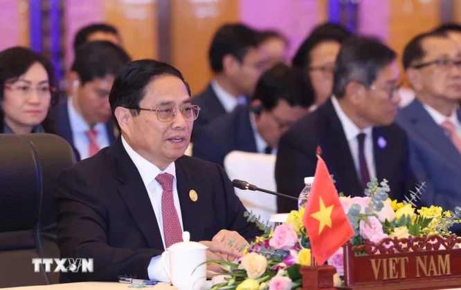 Thủ tướng Phạm Minh Ch&iacute;nh ph&aacute;t biểu tại Hội nghị ACMECS lần thứ 10.