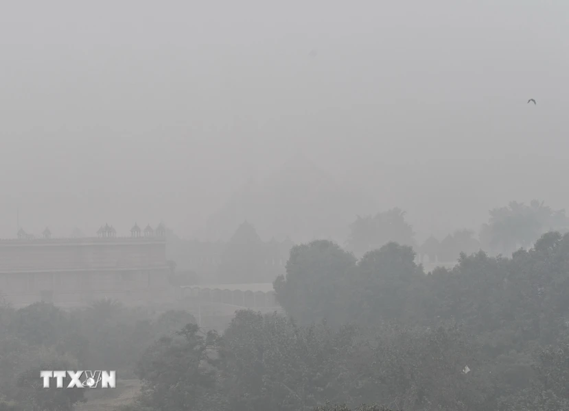 Khói mù ô nhiễm bao phủ dày đặc tại New Delhi, Ấn Độ.