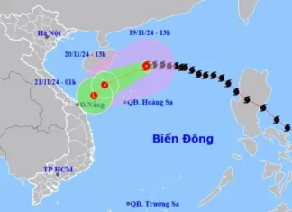 Bão số 9 giật cấp 11, cách quần đảo Hoàng Sa khoảng 250km
