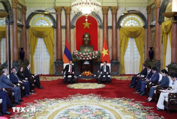 Chủ tịch nước Lương Cường tiếp Chủ tịch Quốc hội Armenia Alen Simonyan