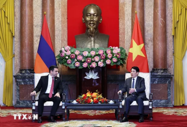 Chủ tịch nước Lương Cường tiếp Chủ tịch Quốc hội Cộng h&ograve;a Armenia Alen Simonyan.