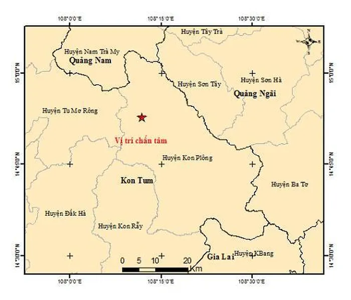 Chỉ 2 phút, liên tiếp 2 trận động đất ở Kon Tum