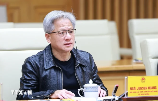 Nh&agrave; s&aacute;ng lập ki&ecirc;m Gi&aacute;m đốc điều h&agrave;nh Tập đo&agrave;n NVIDIA Jensen Huang ph&aacute;t biểu.