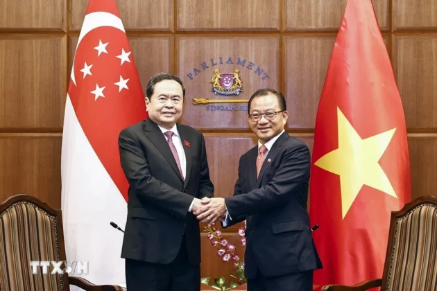 Chủ tịch Quốc hội Trần Thanh Mẫn hội đ&agrave;m với Chủ tịch Quốc hội Singapore