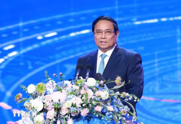 Thủ tướng Phạm Minh Ch&iacute;nh ph&aacute;t biểu tại Lễ trao giải VinFuture 2024.