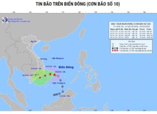Áp thấp nhiệt đới mạnh lên thành bão số 10, hướng về Phú Yên- Bà Rịa Vũng Tàu Áp thấp nhiệt đới mạnh lên thành bão số 10, hướng về Phú Yên- Bà Rịa Vũng Tàu