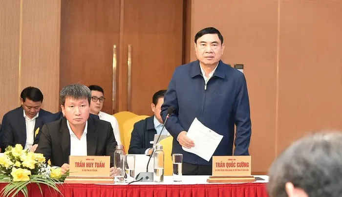 Bí thư Tỉnh ủy Điện Biên Trần Quốc Cường phát biểu tại hội nghị