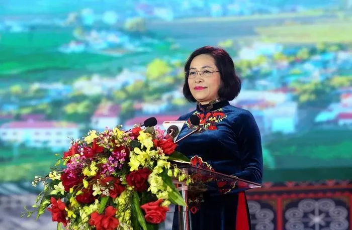 Phó Chủ tịch Quốc hội Nguyễn Thị Thanh phát biểu. 