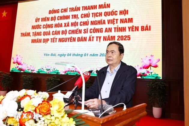 Chủ tịch Quốc hội Trần Thanh Mẫn ph&aacute;t biểu s&aacute;ng 4/1/2025.
