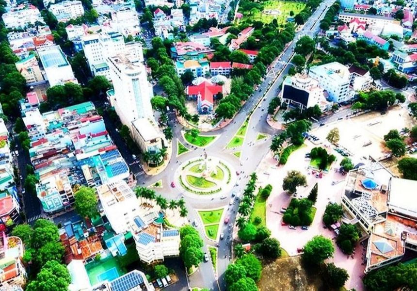 Thành phố Buôn Ma Thuột nhìn từ trên cao.