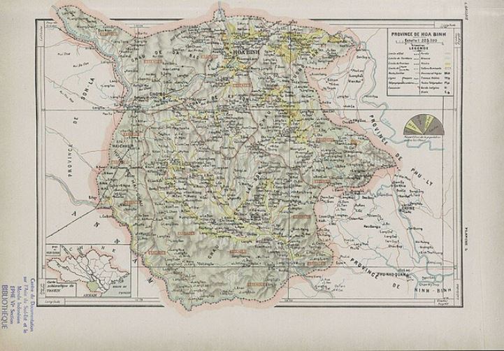 Bản đồ tỉnh Hòa Bình năm 1909. 
