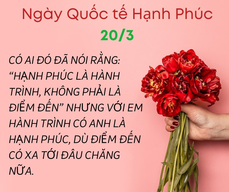 Lời chúc ngày Hạnh phúc 20/3 ngọt ngào tặng người yêu.