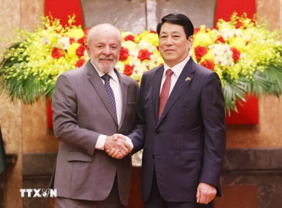 Chủ tịch nước Lương Cường với Tổng thống Cộng h&ograve;a Li&ecirc;n bang Brazil Luiz In&aacute;cio Lula da Silva.