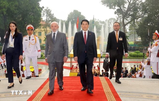 Chủ tịch nước Lương Cường với Tổng thống Brazil Luiz In&aacute;cio Lula da Silva.