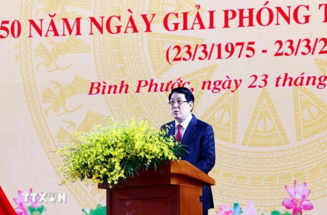 Chủ tịch nước Lương Cường ph&aacute;t biểu kỷ niệm 50 năm Giải ph&oacute;ng tỉnh B&igrave;nh Phước (23/3/1975-23/3/2025).