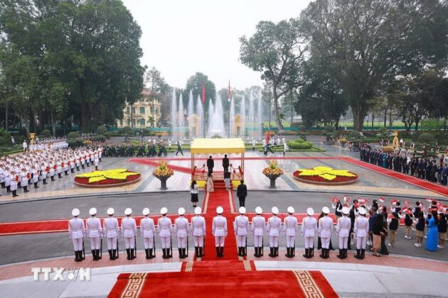 Lễ đ&oacute;n Thủ tướng Singapore Lawrence Wong v&agrave; Phu nh&acirc;n thăm ch&iacute;nh thức Việt Nam.